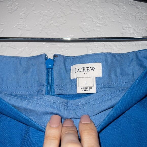 J. Crew Blue Back Slit Pencil Skirt Size 4 - Picture 3 of 7